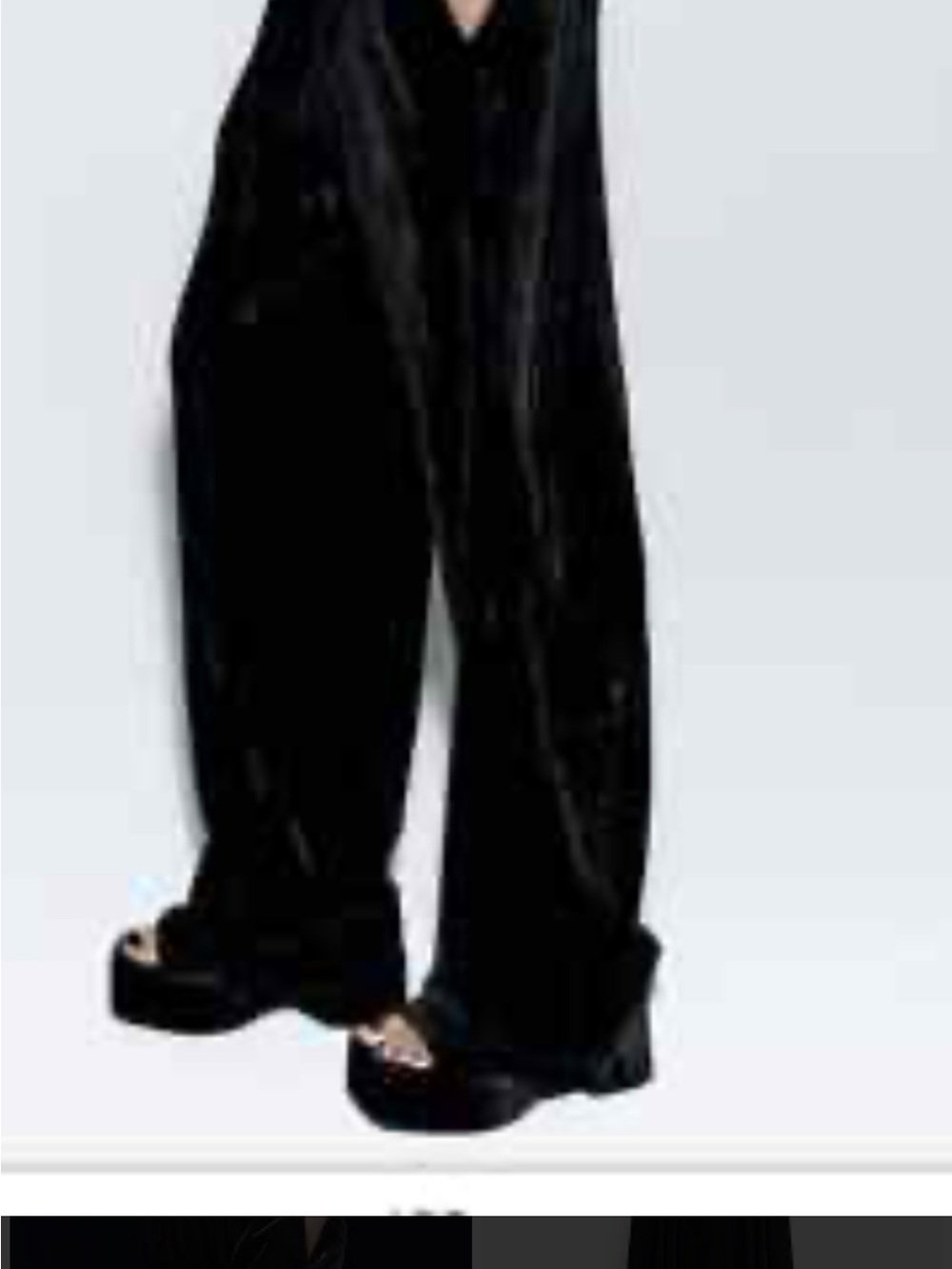 Zara Women's Wide Leg Velvet Pants in Dark Brown